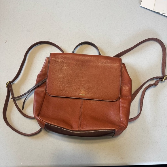 Fossil Handbags - Fossil Tan Leather Backpack